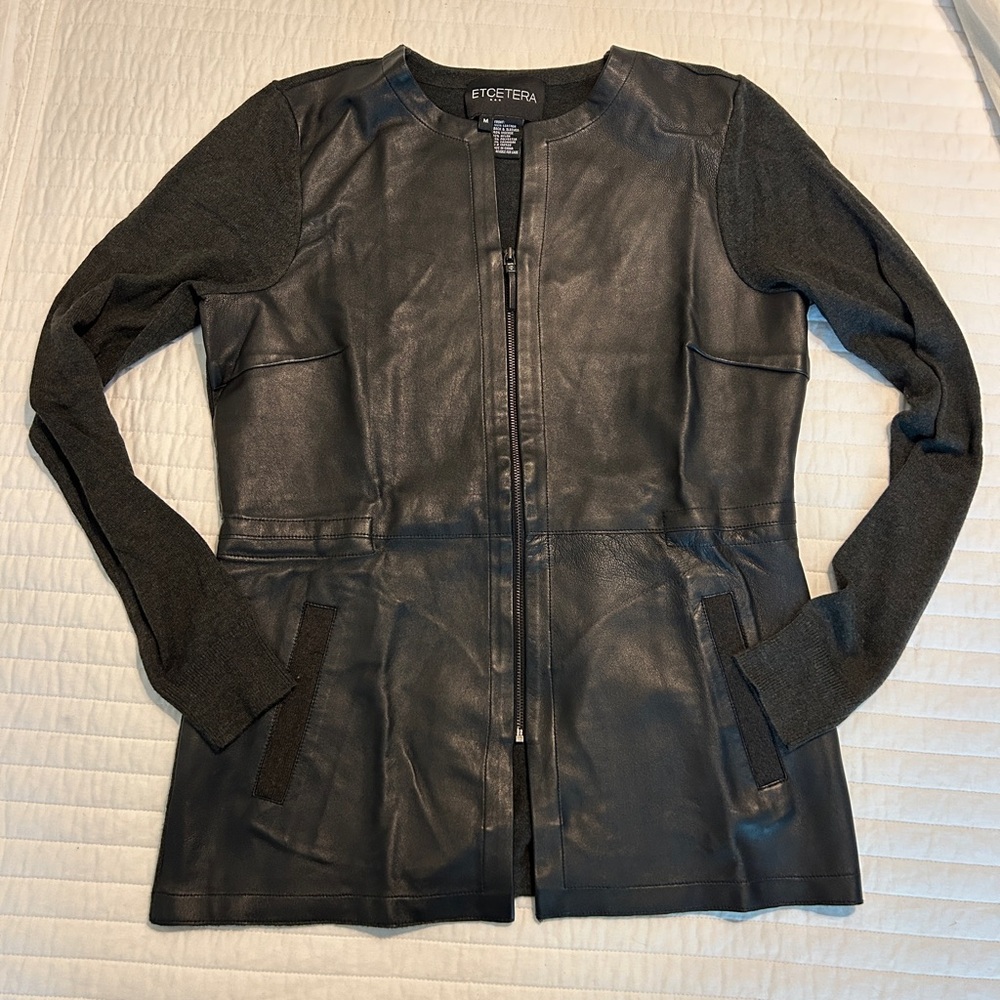 Etcetera Black Leather Topper